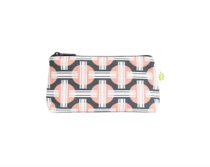 Orient Zipper Mini Pouch – Salmon Pink (8" x 4.5" x 2")