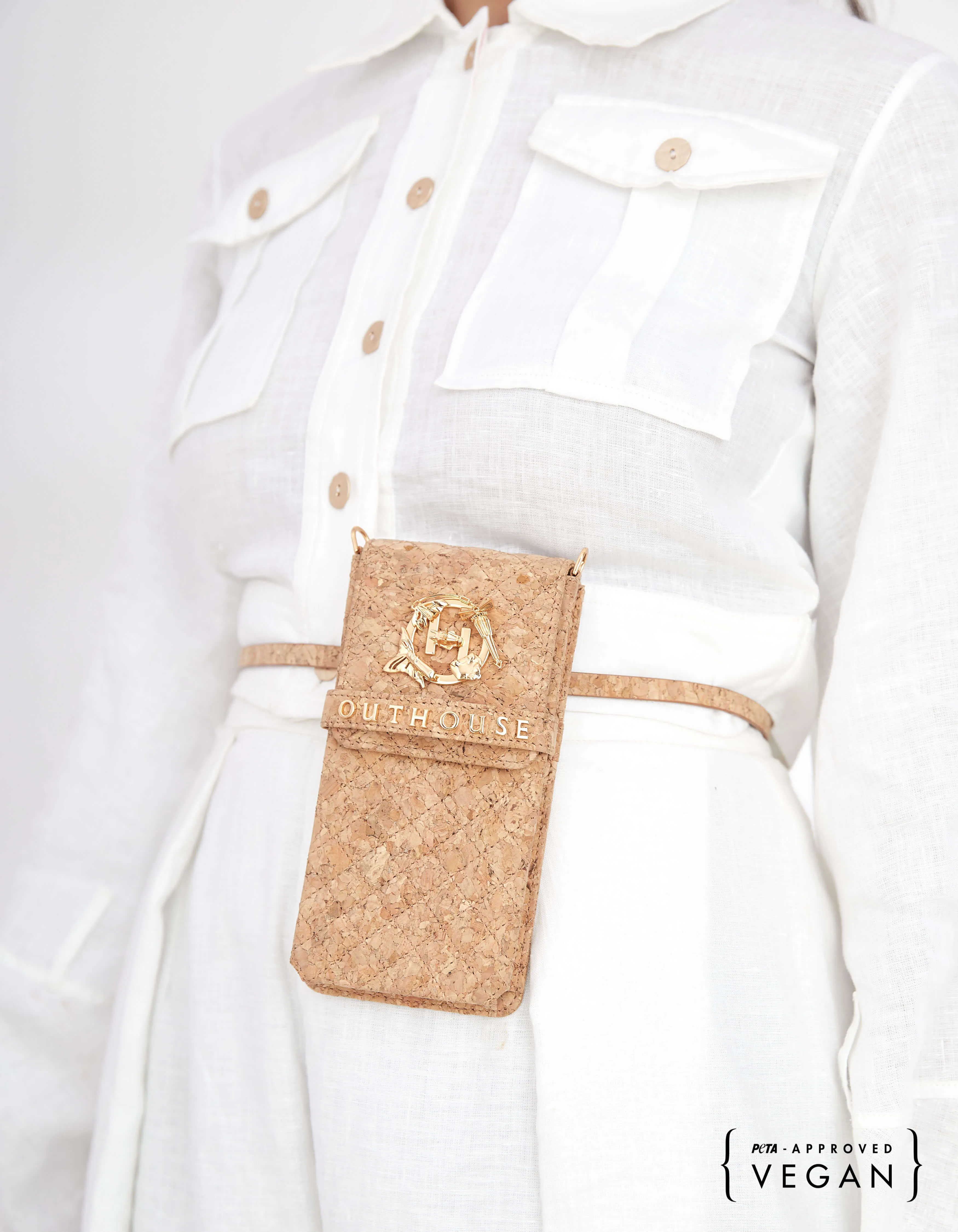 Outhouse   -   OH V Birdy The Oh V Birdy Phone Bag - Beige Cork