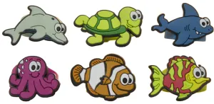 Party Pack! Set of 6 Assorted Colorful Silicone Sea Life Rings