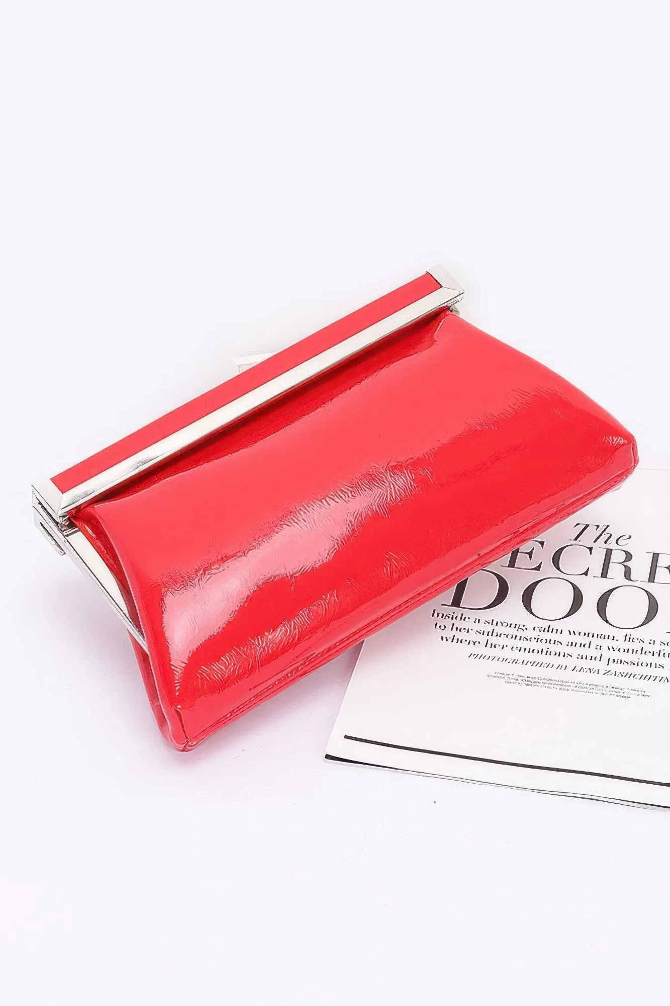 Patent Leather Frame Clutch Bag