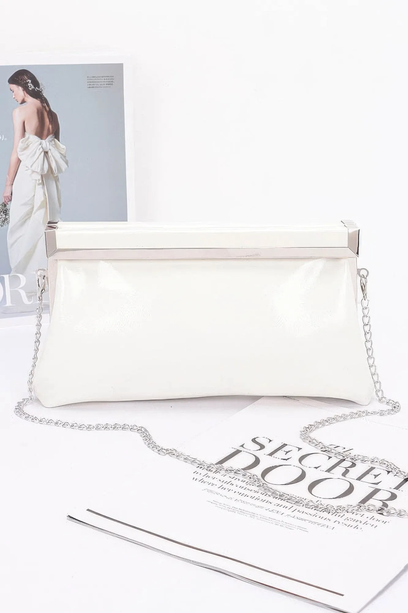 Patent Leather Frame Clutch Bag
