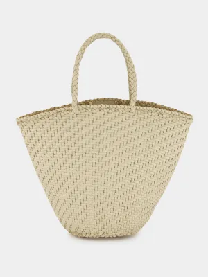 Pearl Myra Woven Leather Basket Bag
