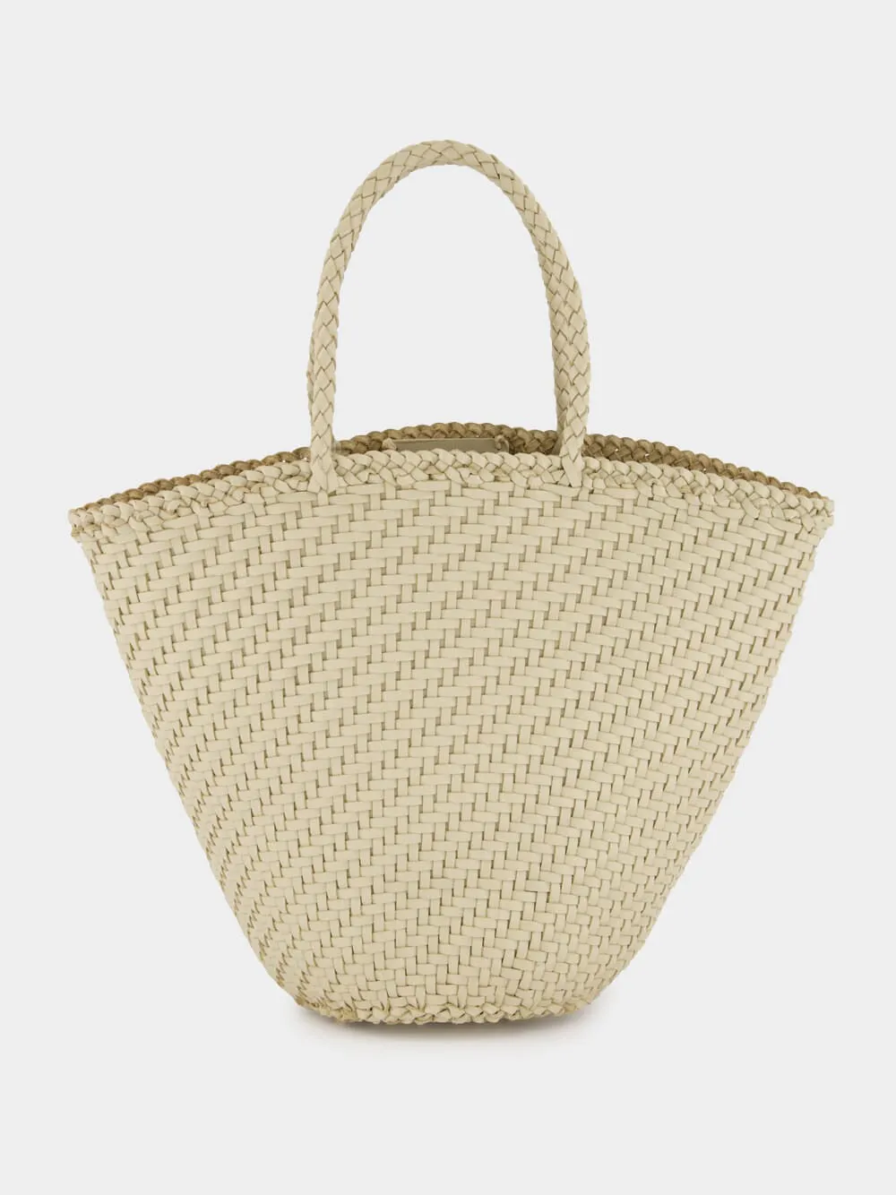 Pearl Myra Woven Leather Basket Bag