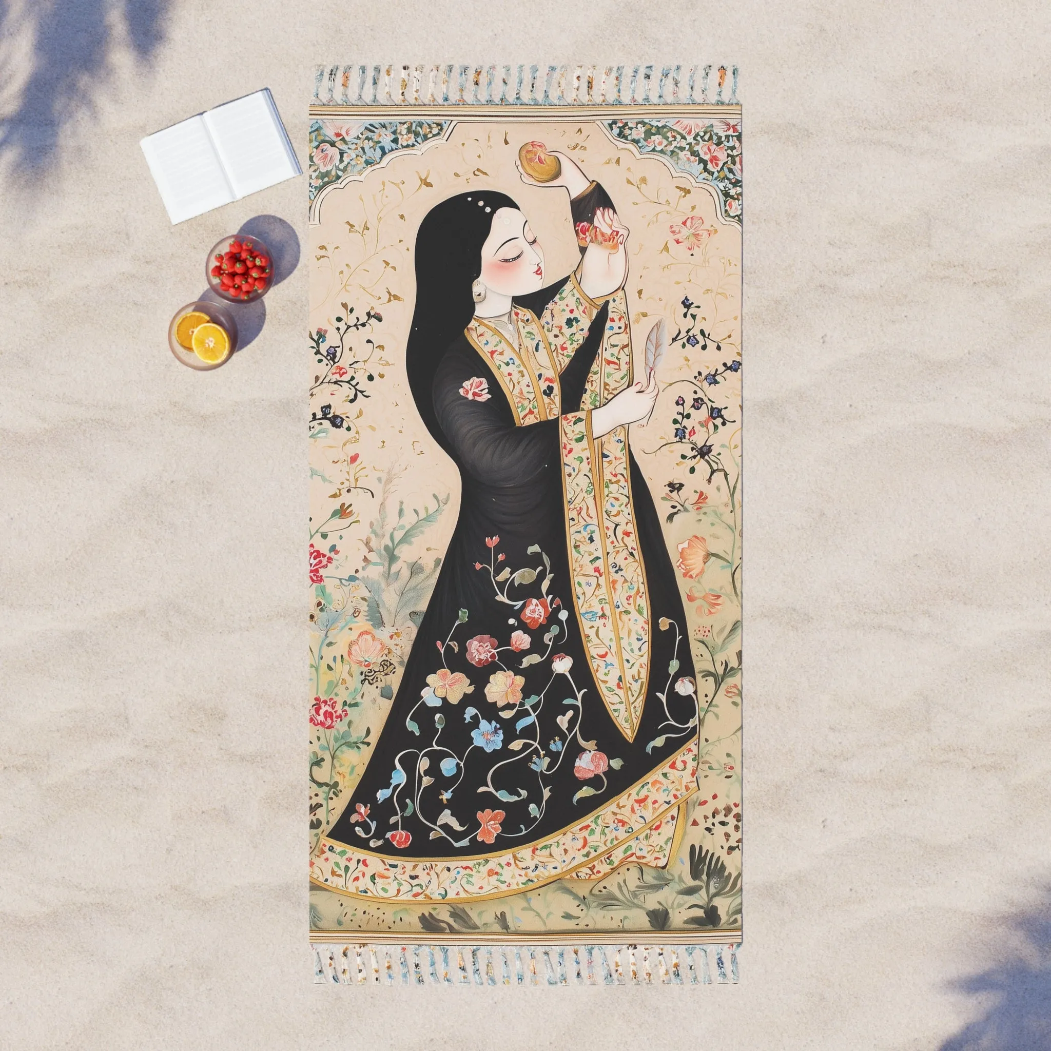 Persian Art Elegance Floral Beach Towel