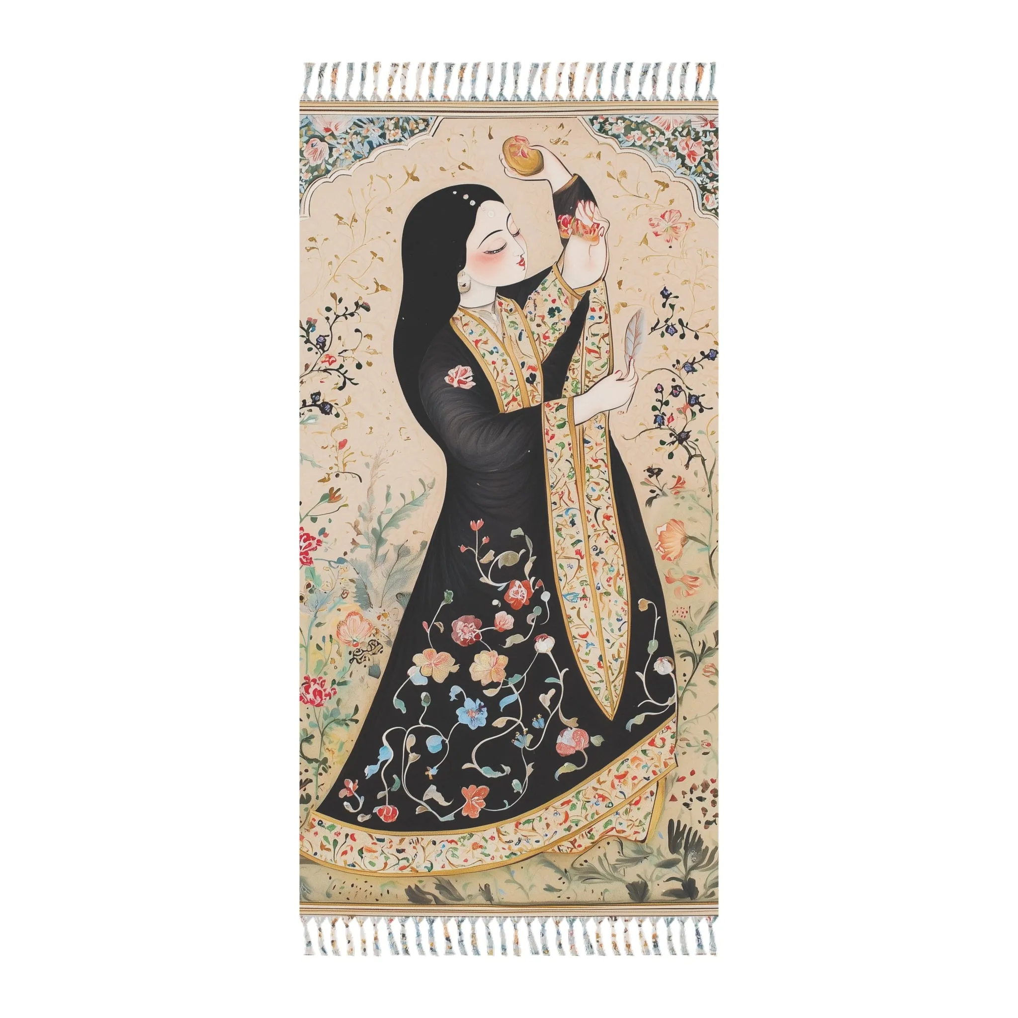 Persian Art Elegance Floral Beach Towel