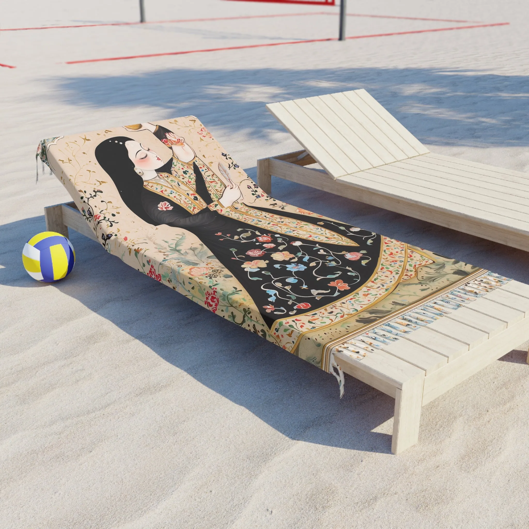 Persian Art Elegance Floral Beach Towel