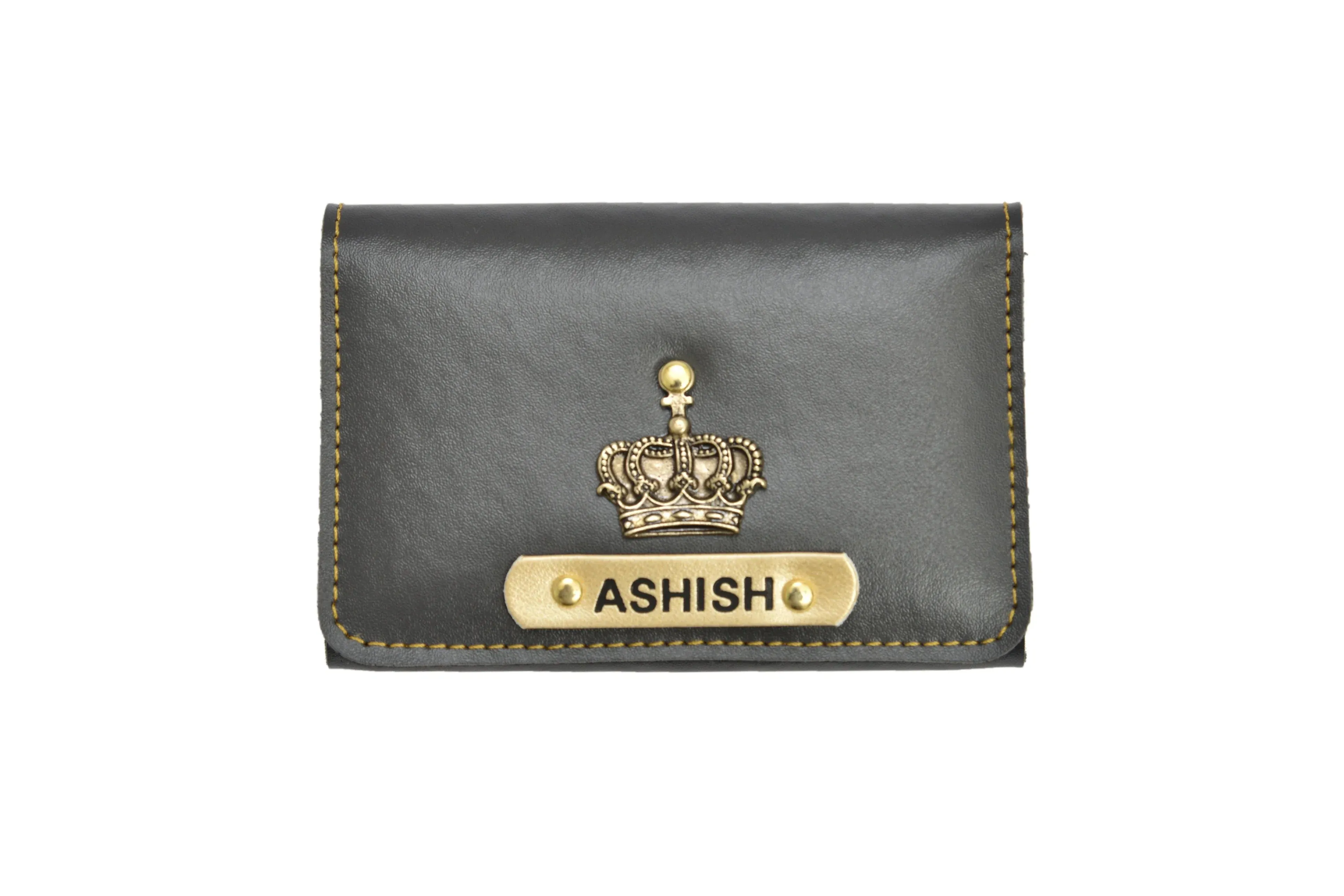 Personalized Business - Visitng Card Holder Vegan Leather - Grey