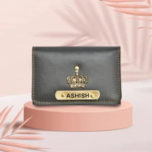 Personalized Business - Visitng Card Holder Vegan Leather - Grey