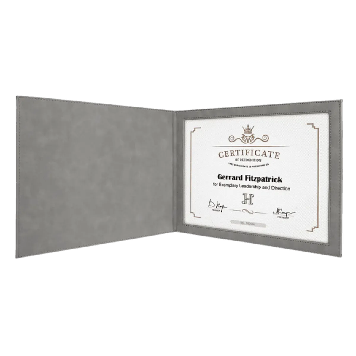 Personalized Certificate Holder in Leatherette Colors