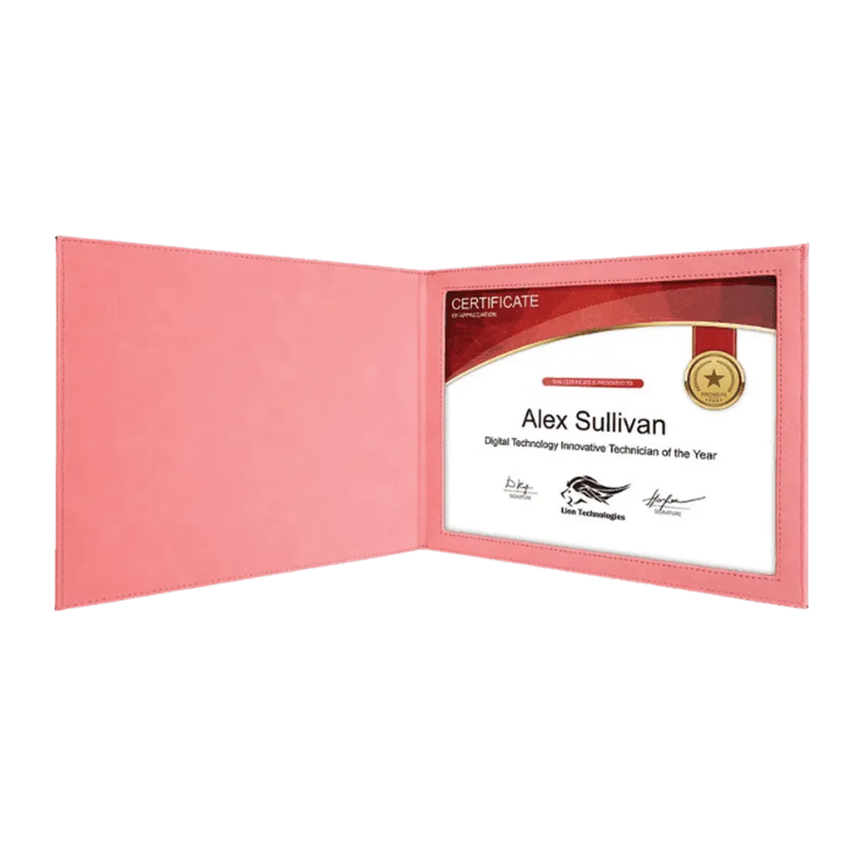 Personalized Certificate Holder in Leatherette Colors