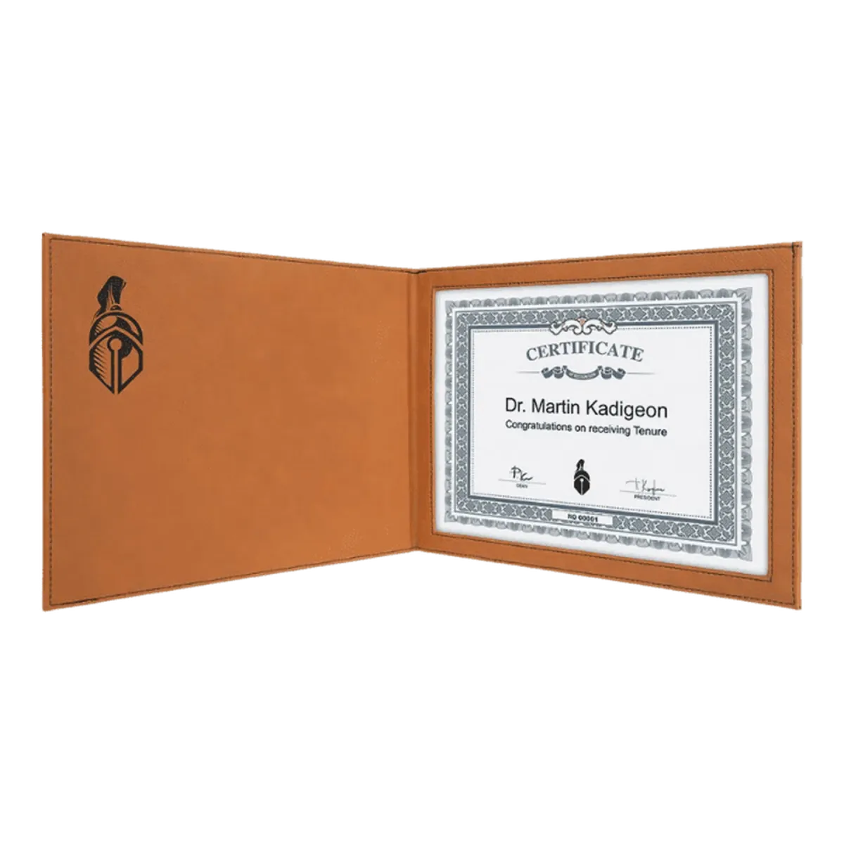 Personalized Certificate Holder in Leatherette Colors