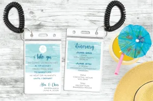 Personalized Destination Wedding Room Key Holder and Itinerary - Beach Sand Dollar