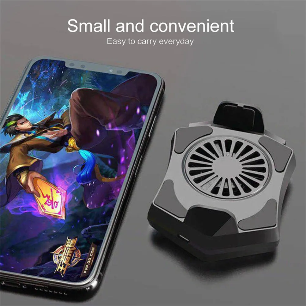 Phone Cooler For Gamer Adjustable Fan Holder Cooling Pad Mobile Cooler Radiator Heat Sink black
