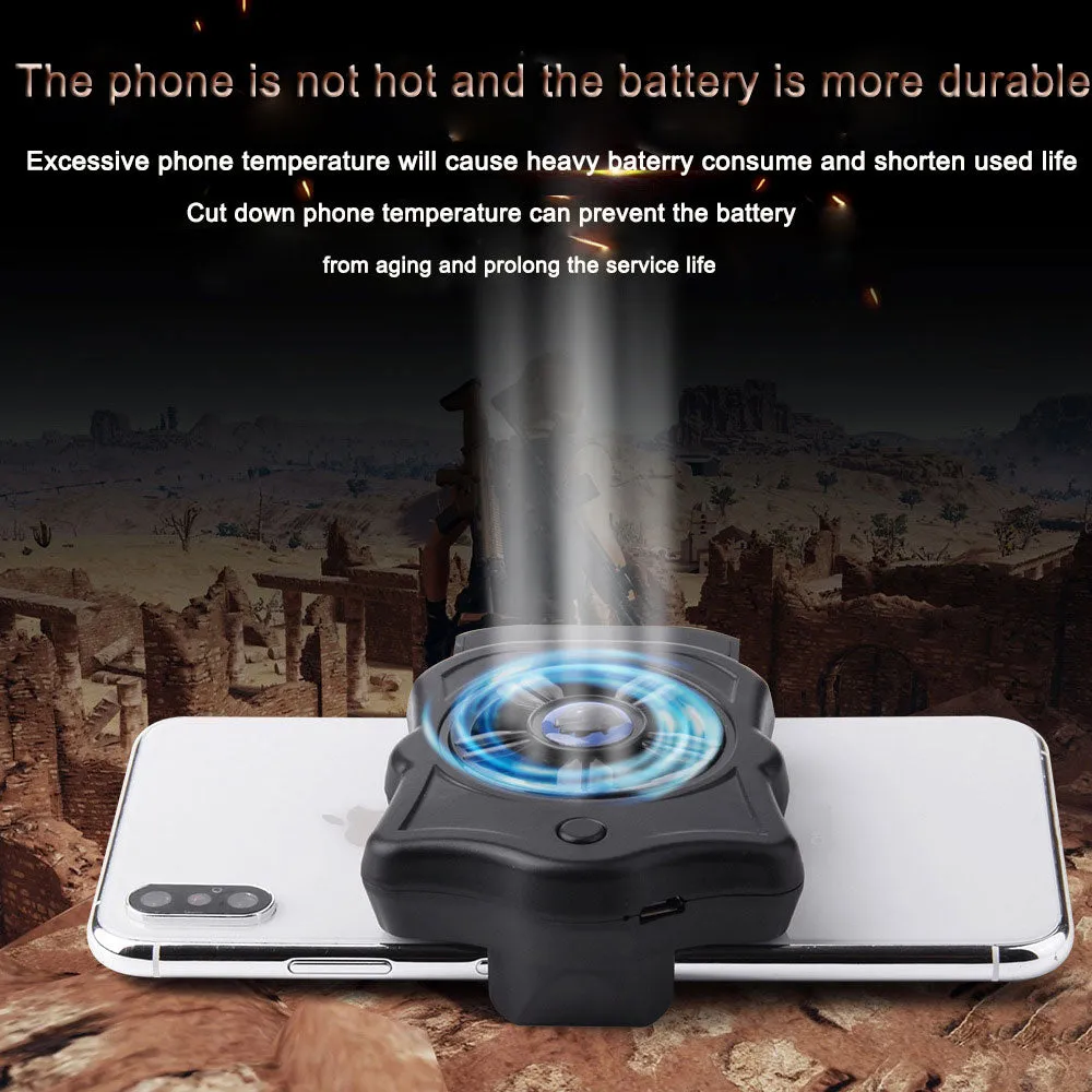 Phone Cooler For Gamer Adjustable Fan Holder Cooling Pad Mobile Cooler Radiator Heat Sink black