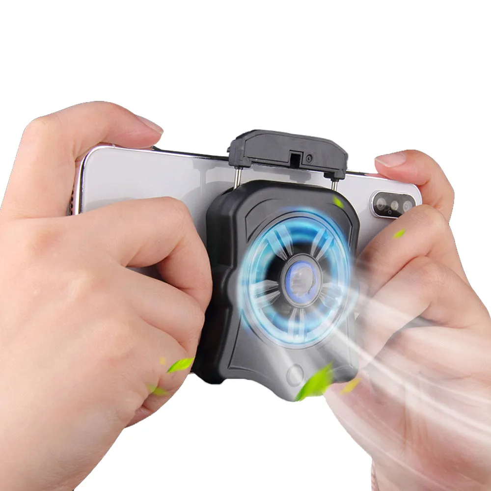Phone Cooler For Gamer Adjustable Fan Holder Cooling Pad Mobile Cooler Radiator Heat Sink black
