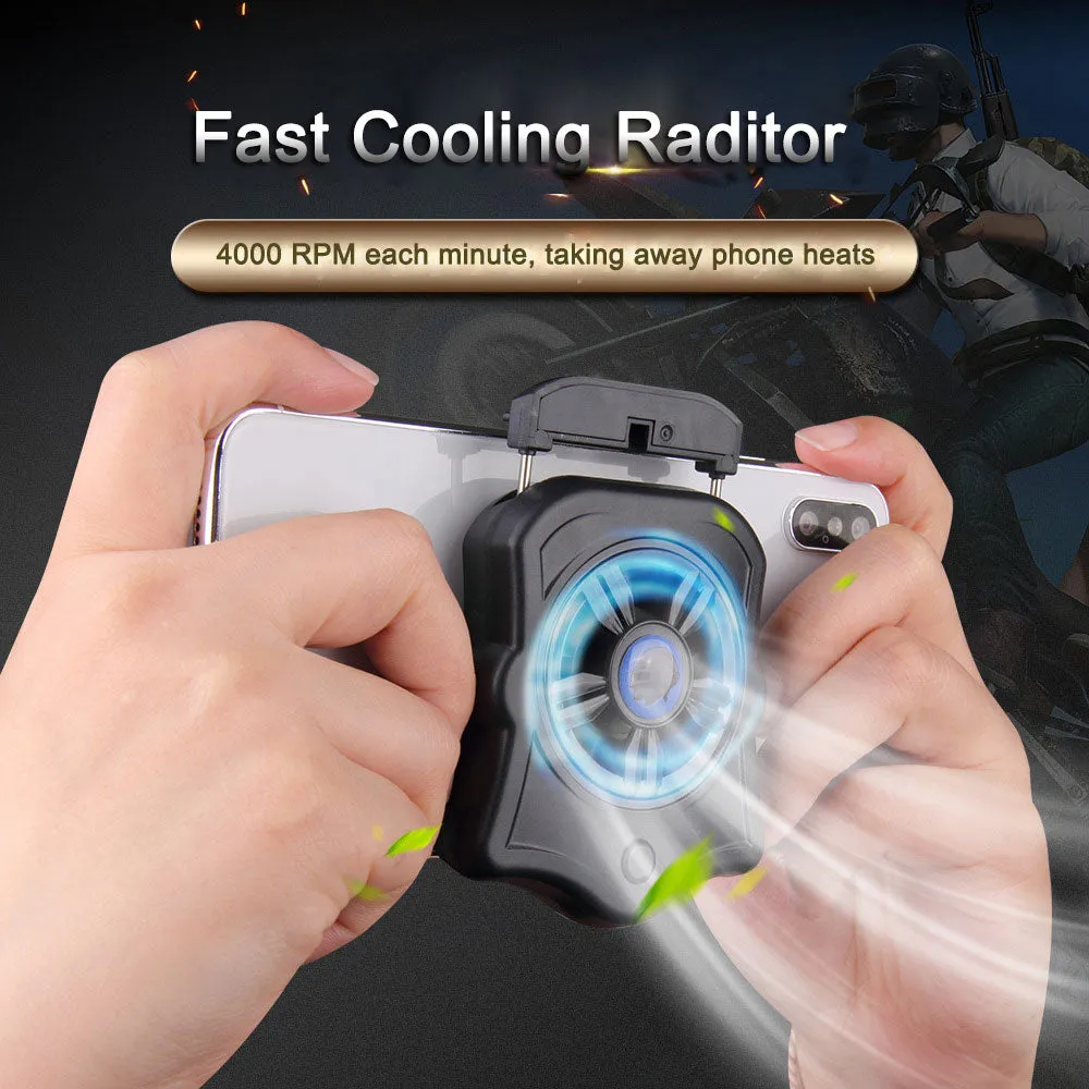 Phone Cooler For Gamer Adjustable Fan Holder Cooling Pad Mobile Cooler Radiator Heat Sink black