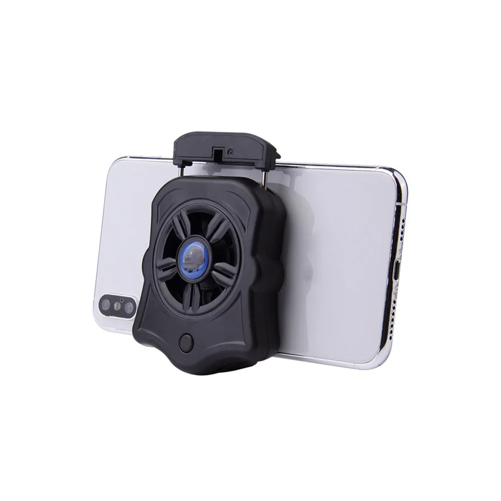 Phone Cooler For Gamer Adjustable Fan Holder Cooling Pad Mobile Cooler Radiator Heat Sink black