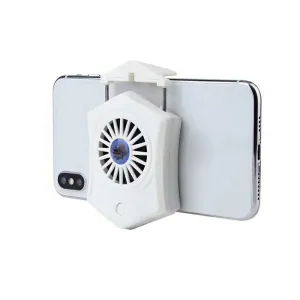 Phone Cooler For Gamer Adjustable Fan Holder Cooling Pad Mobile Cooler Radiator Heat Sink white