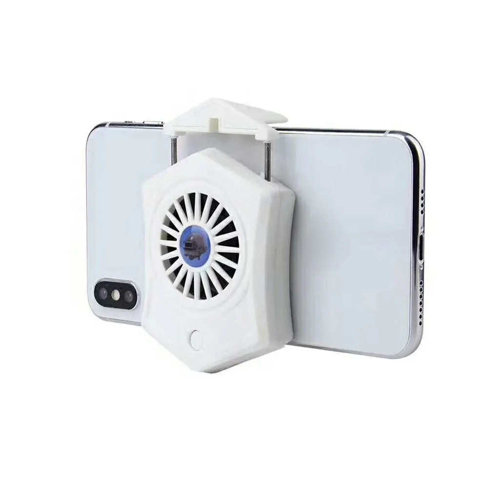 Phone Cooler For Gamer Adjustable Fan Holder Cooling Pad Mobile Cooler Radiator Heat Sink white