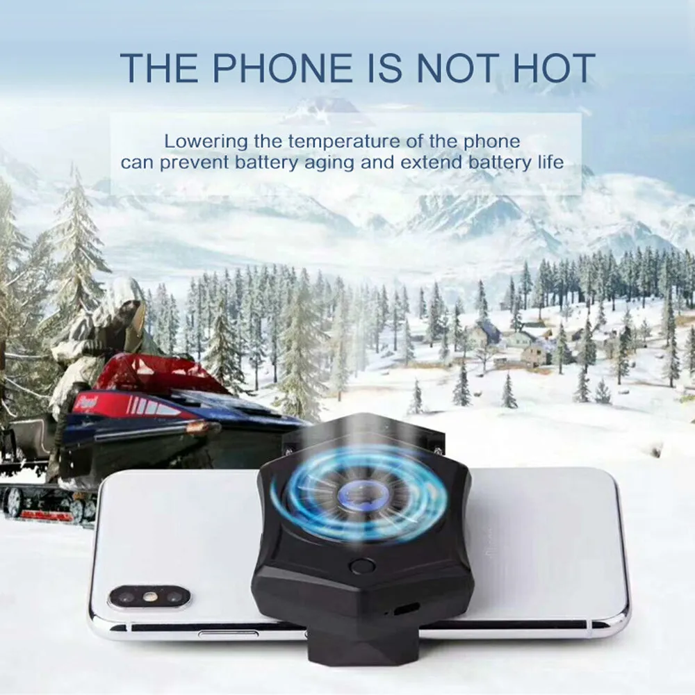 Phone Cooler For Gamer Adjustable Fan Holder Cooling Pad Mobile Cooler Radiator Heat Sink white