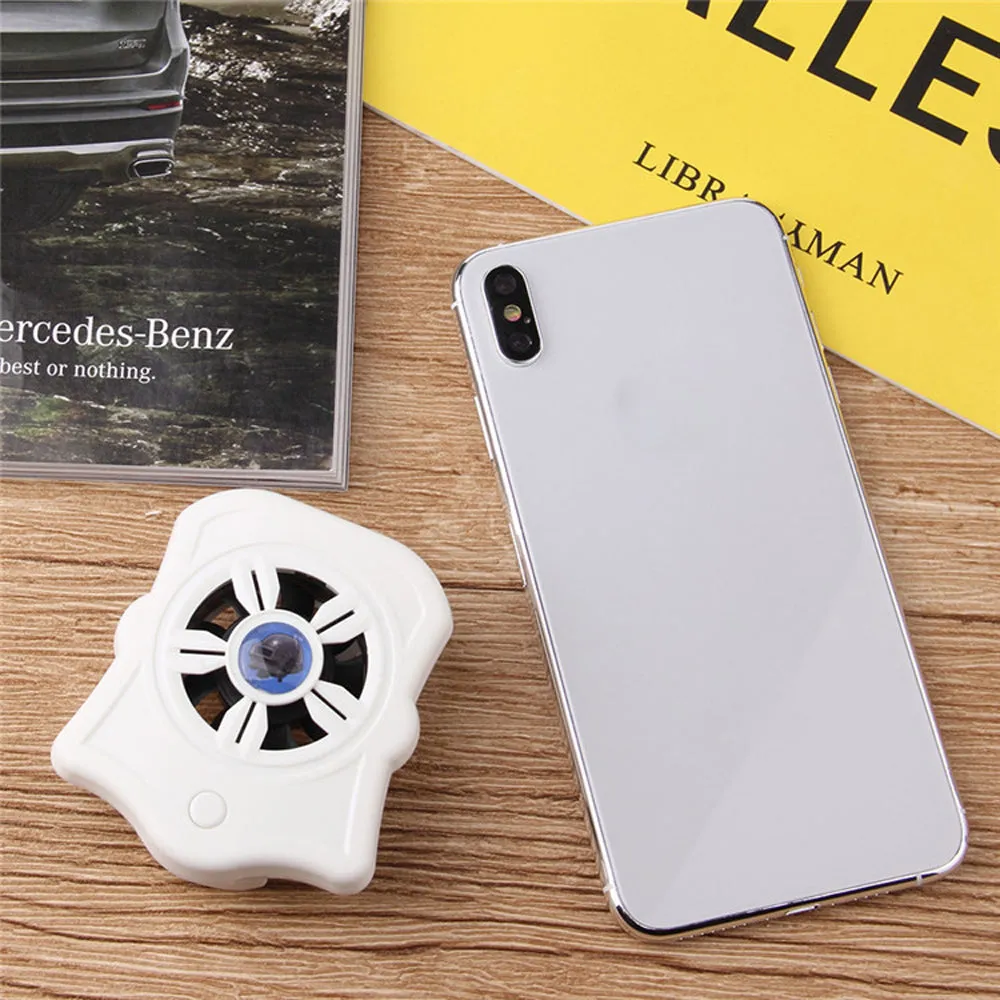 Phone Cooler For Gamer Adjustable Fan Holder Cooling Pad Mobile Cooler Radiator Heat Sink white