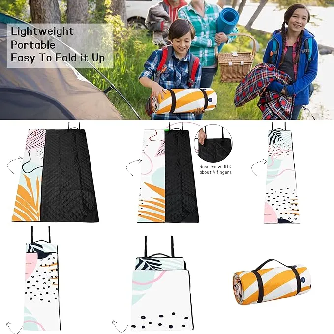 Picnic Blankets Beach Blanket 80" X 80" Extra Large Waterproof Camping Blankets Portable Outdoor Mat 3-Layer blanket for Beach, Hiking, Park, Music Festival, Grass Lawn,Travel