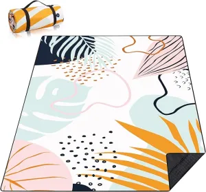 Picnic Blankets Beach Blanket 80" X 80" Extra Large Waterproof Camping Blankets Portable Outdoor Mat 3-Layer blanket for Beach, Hiking, Park, Music Festival, Grass Lawn,Travel