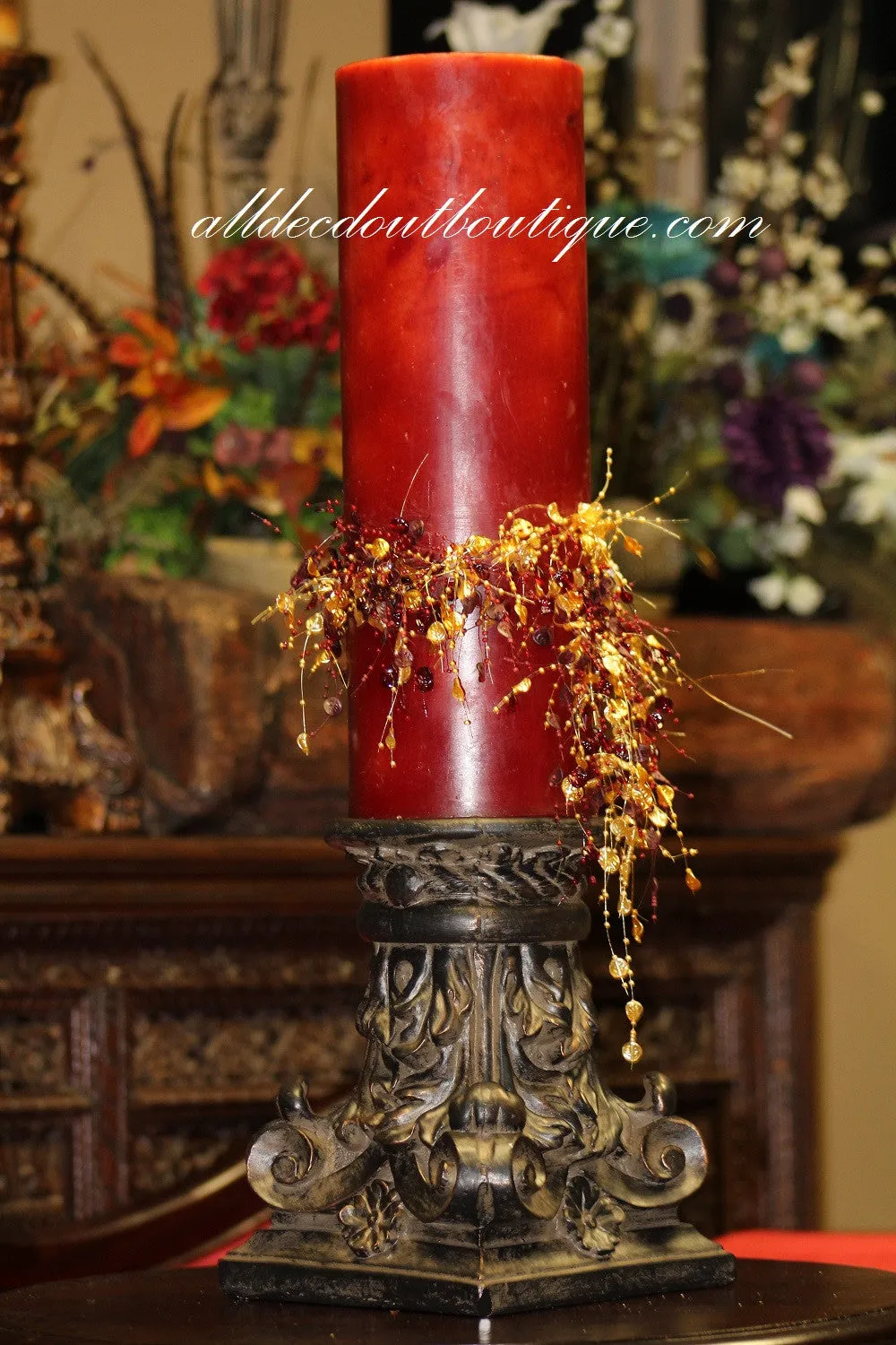 Pillar Candle Holder | Grand w/Scrolls XL