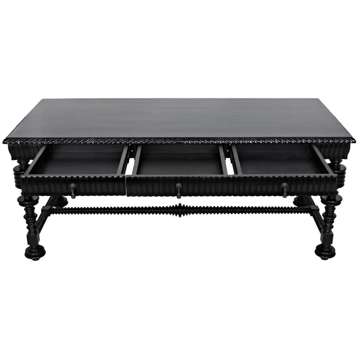 Portuguese Desk, Hand Rubbed Black