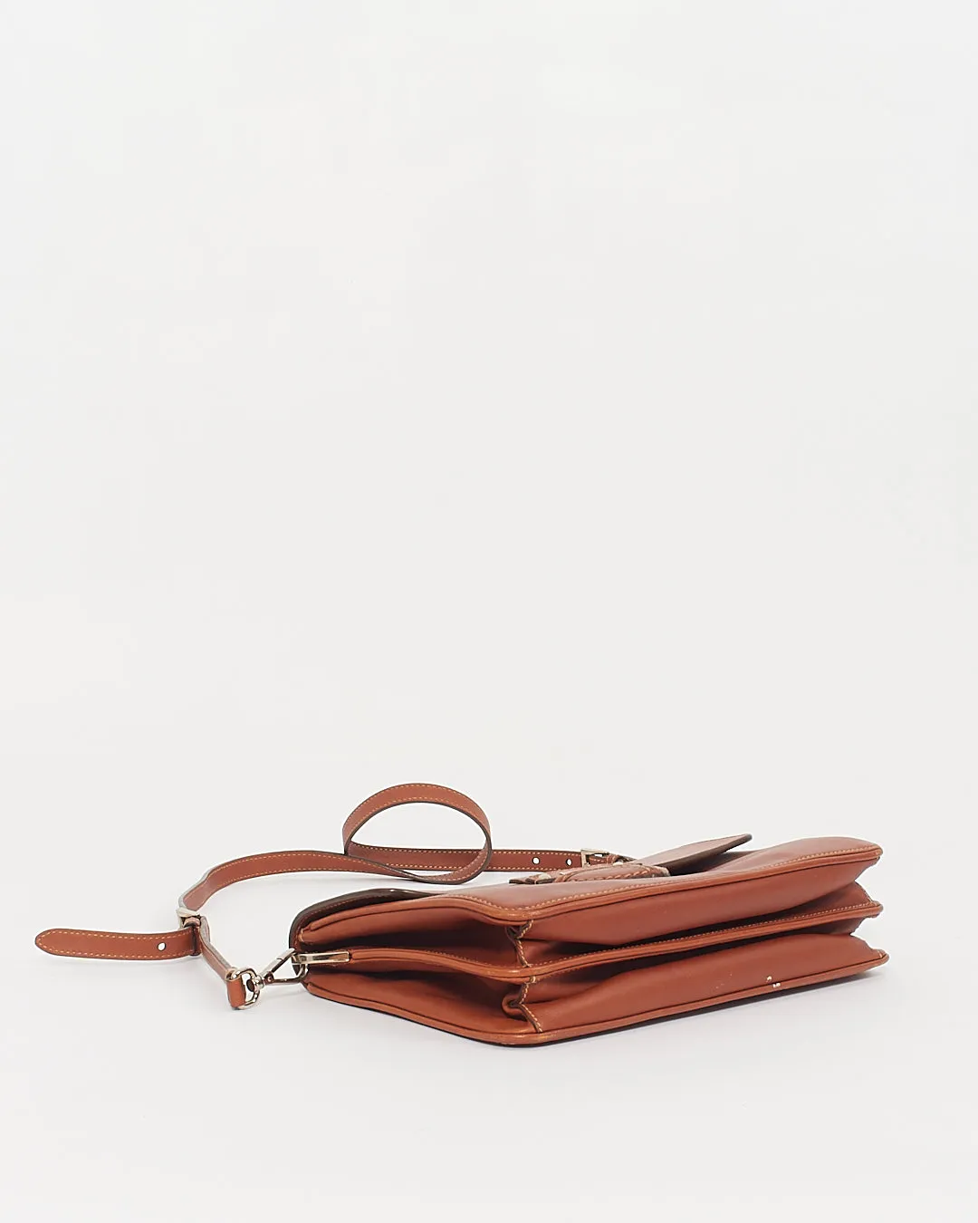 Prada Tan Leather Two Sided Crossbody Bag