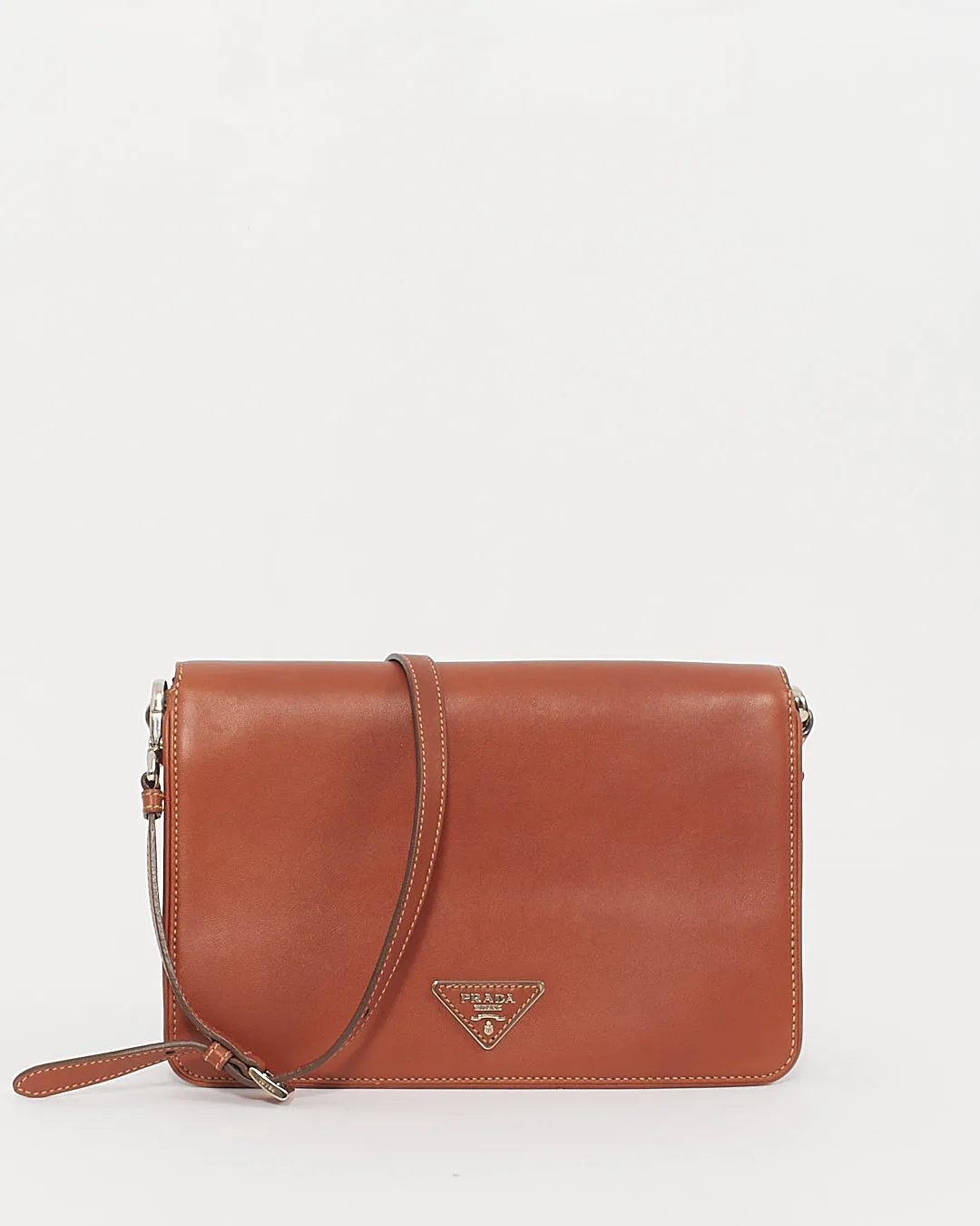Prada Tan Leather Two Sided Crossbody Bag