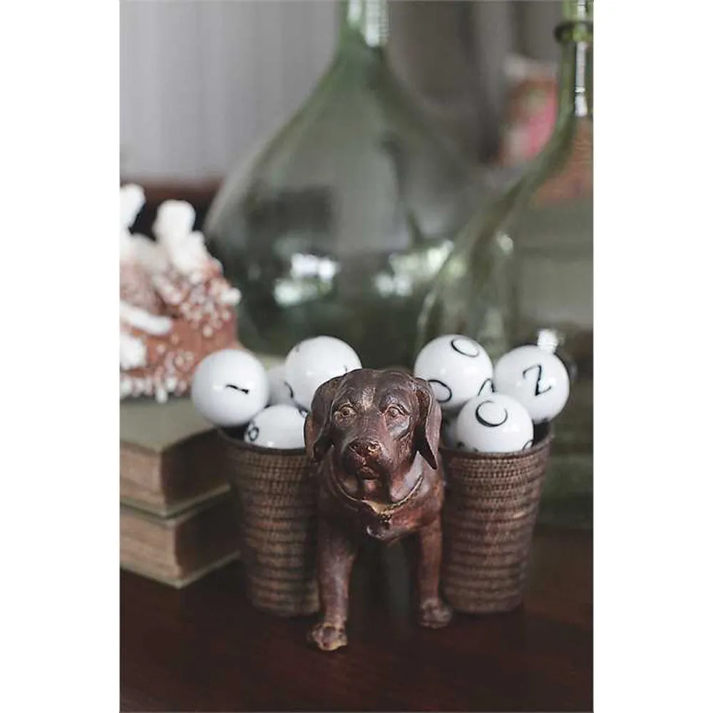 Resin Dog with Two Cup Organizer