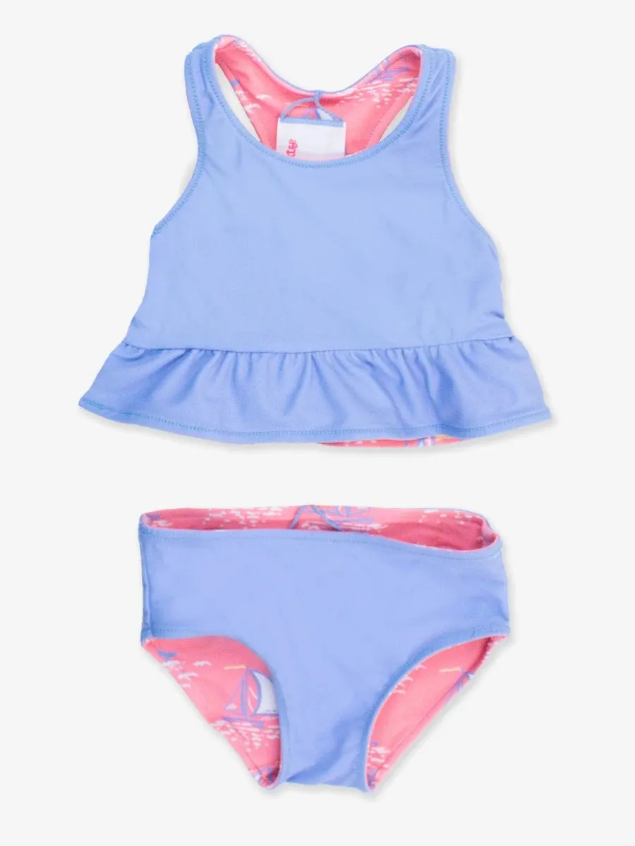 REVERSIBLE PEPLUM TANKINI - PINK SEAS THE DAY
