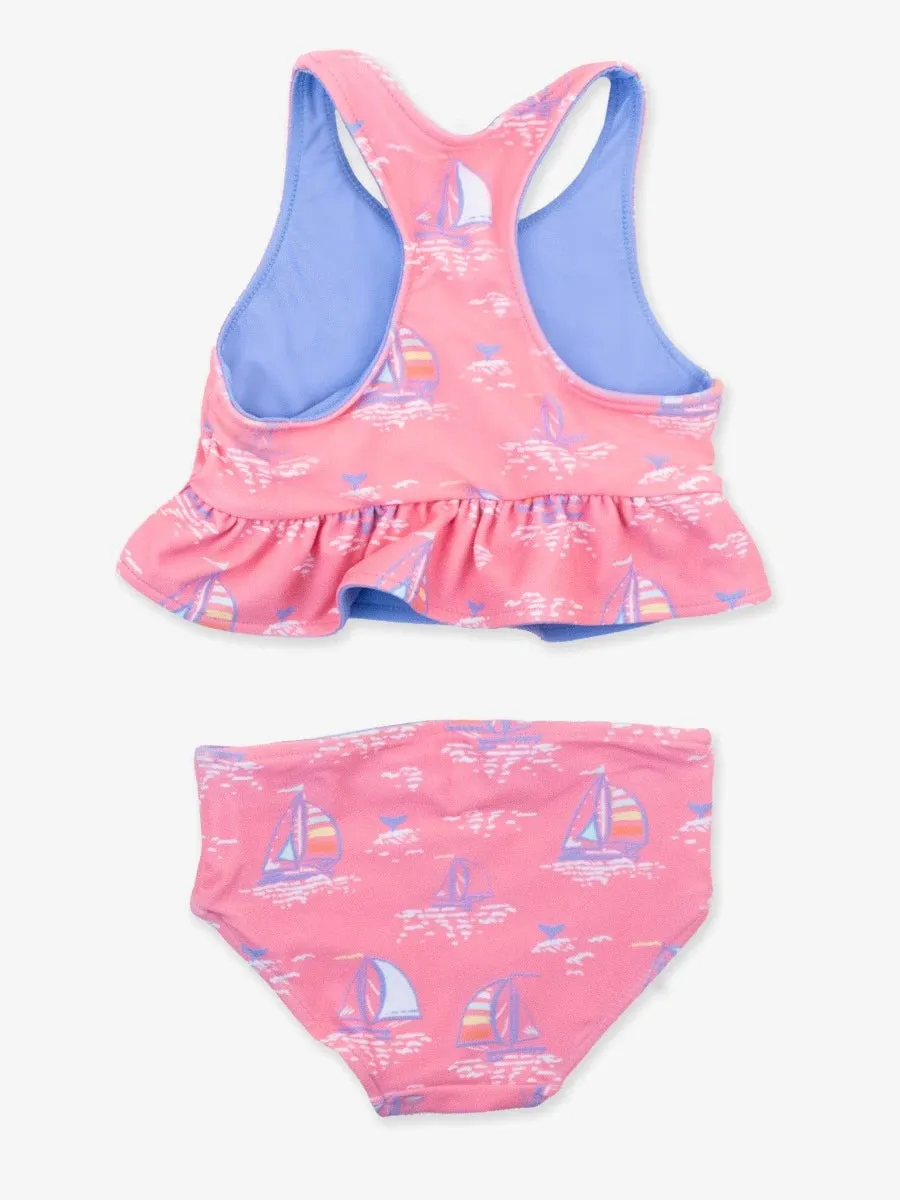 REVERSIBLE PEPLUM TANKINI - PINK SEAS THE DAY