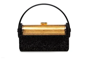 Régine Minaudière in Black Glitter Satin