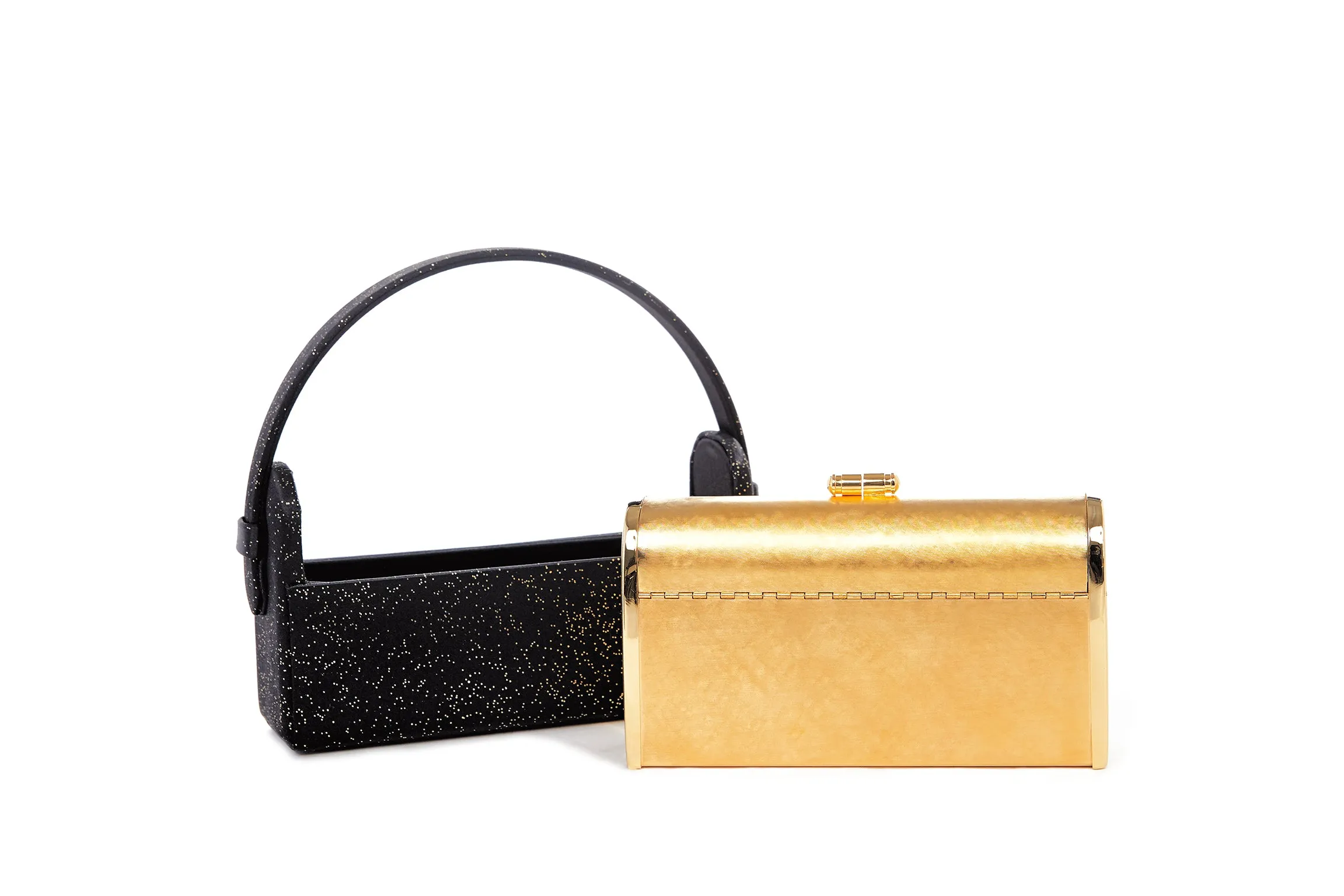 Régine Minaudière in Black Glitter Satin