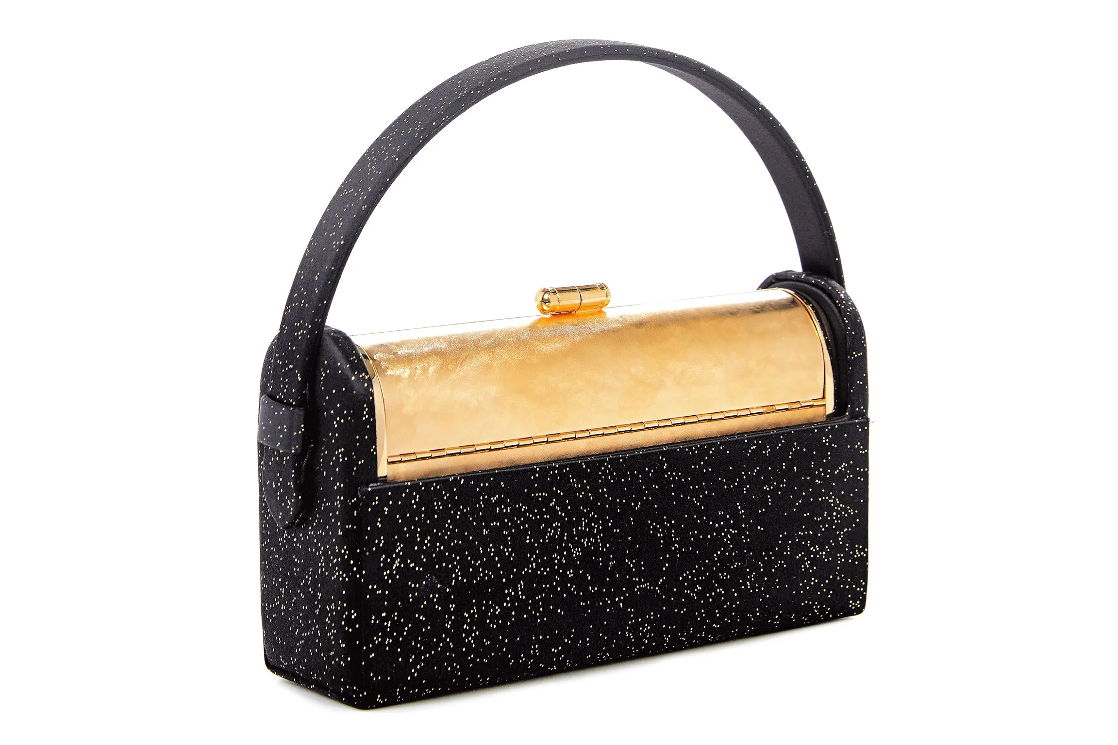 Régine Minaudière in Black Glitter Satin