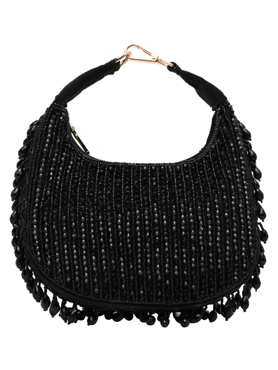 Rocia By Regal Black Women Crystal Work Handbag