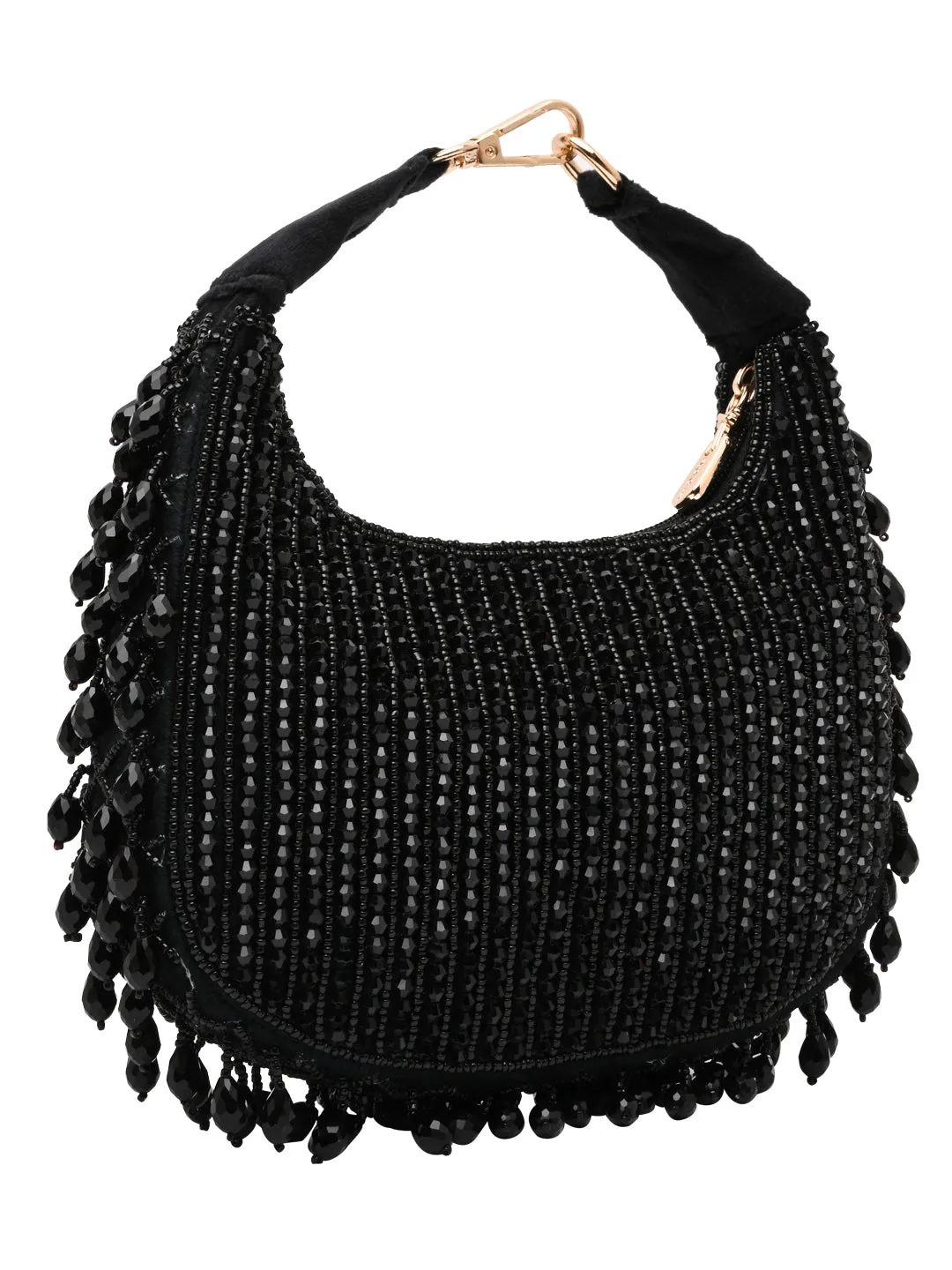 Rocia By Regal Black Women Crystal Work Handbag