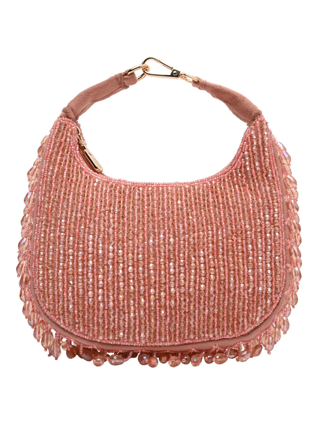Rocia By Regal Pink Women Crystal Work Handbag