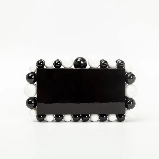 Round Bead Acrylic Box Clutch