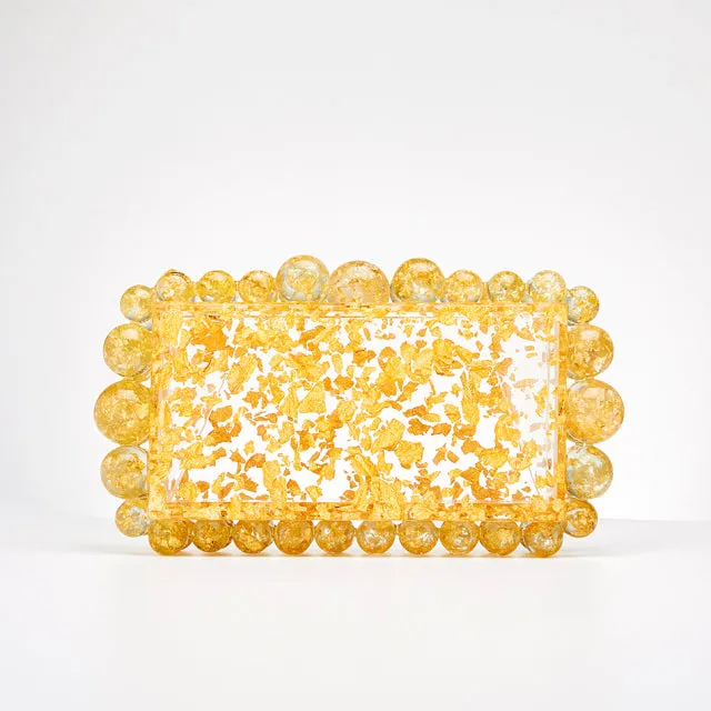 Round Bead Acrylic Box Clutch