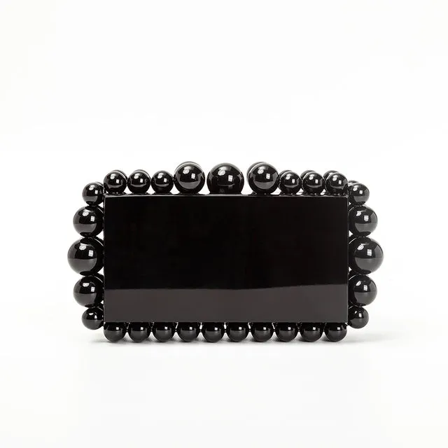 Round Bead Acrylic Box Clutch