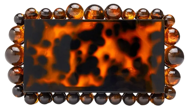 Round Bead Acrylic Box Clutch