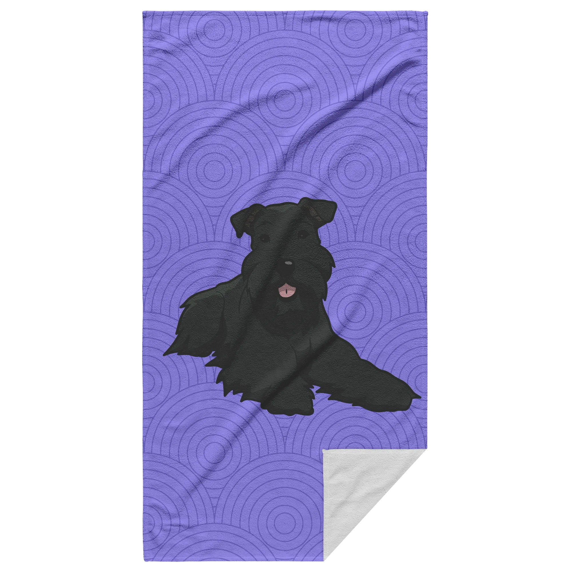Schnauzer Beach Towel - Black