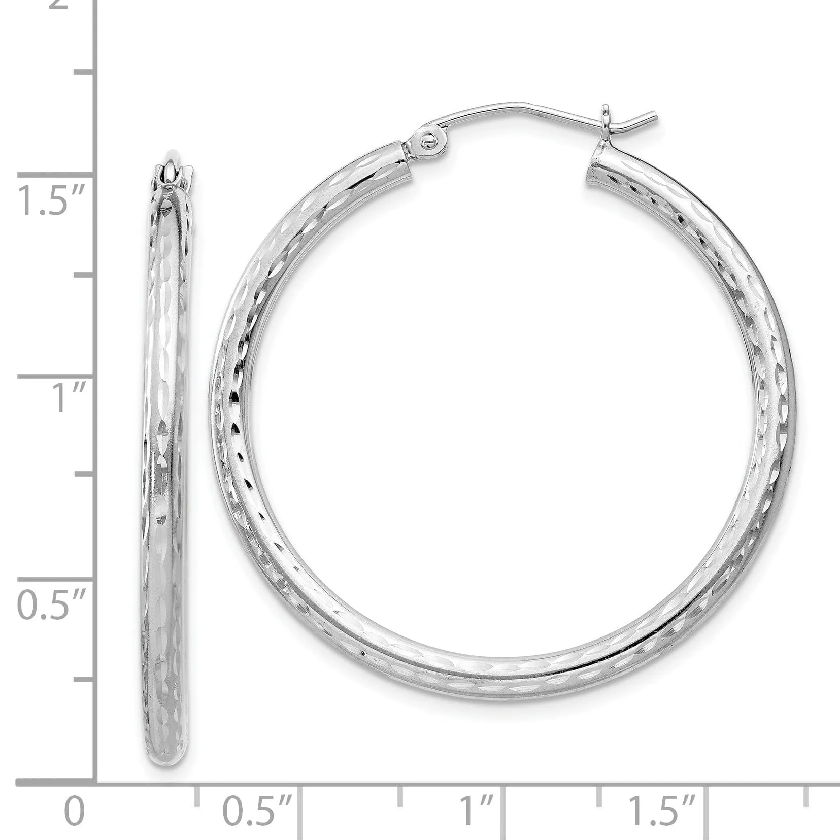Silver D.C Hollow Hoop Wire Cluch Earrings