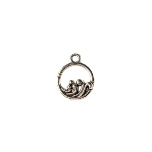 Silver Ocean Waves Charm