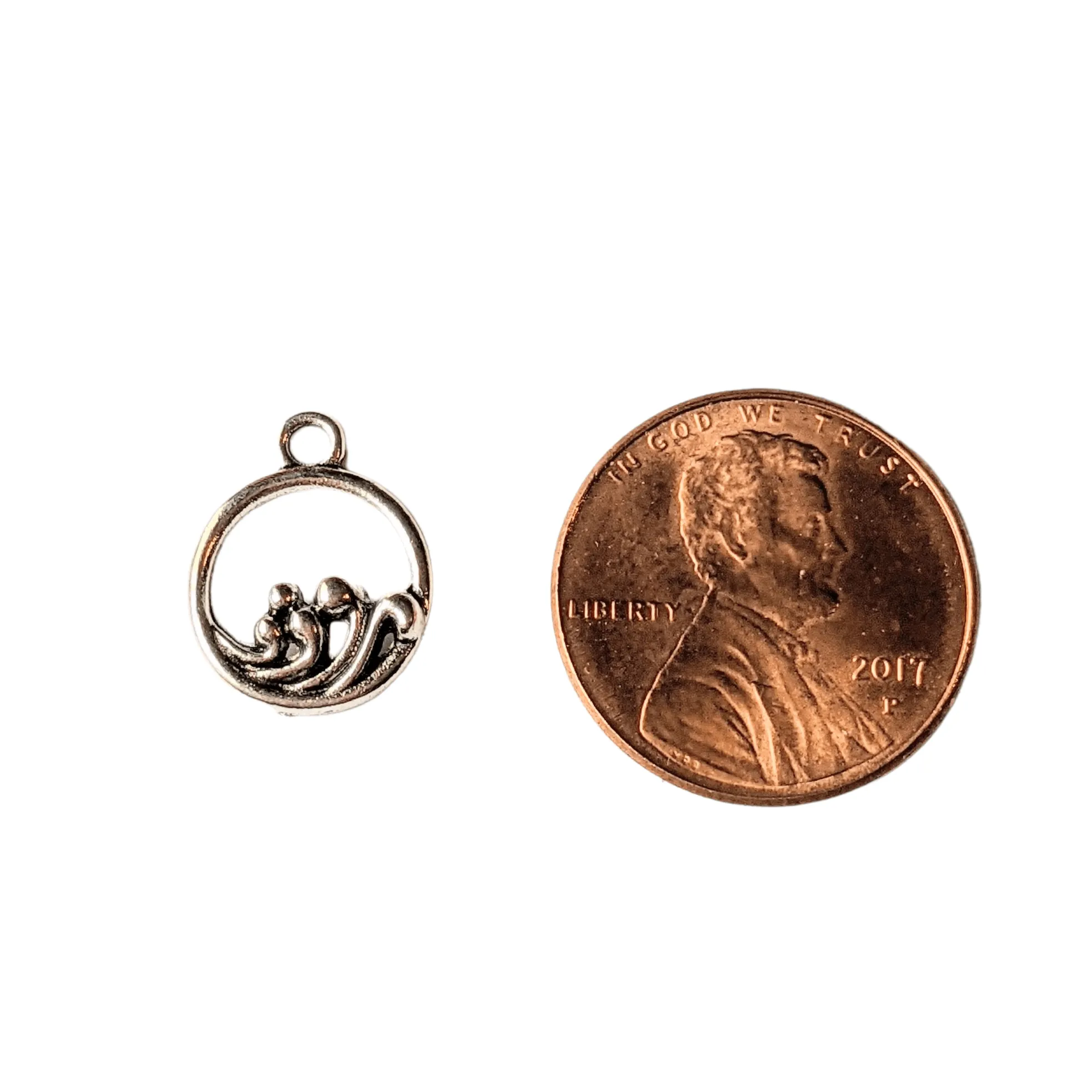 Silver Ocean Waves Charm