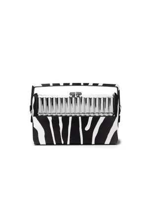 Silver Xenon Minaudière with Zebra Leather Case