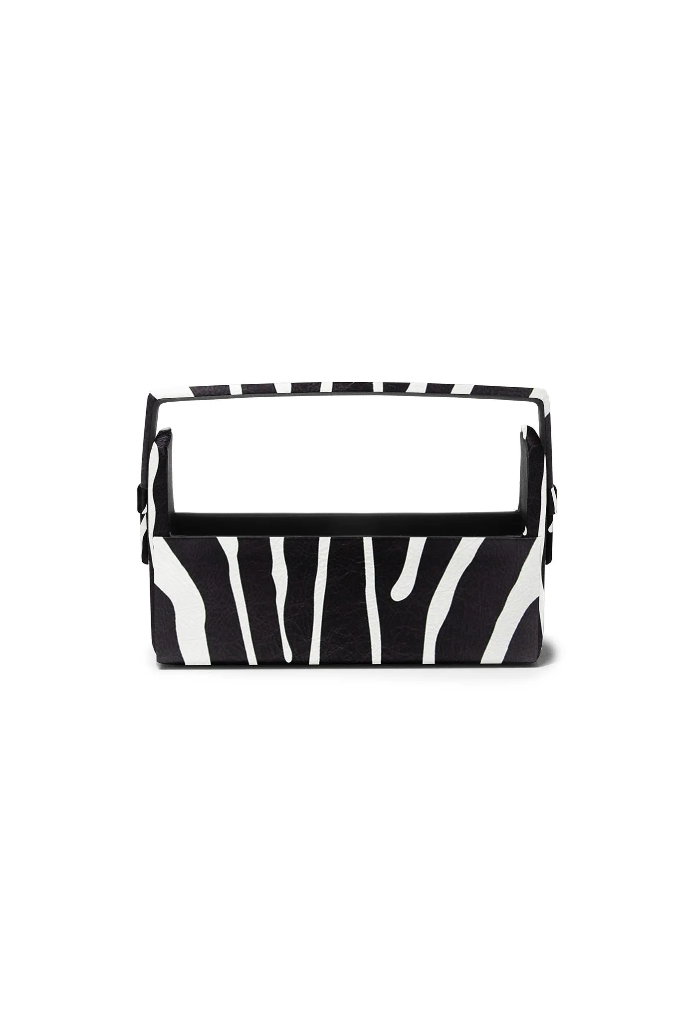 Silver Xenon Minaudière with Zebra Leather Case